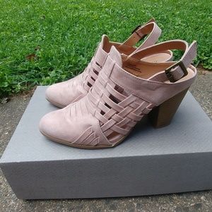 Blush Pink Woven Front Booties from Maurice's